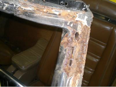 1972 Windshield frame rust